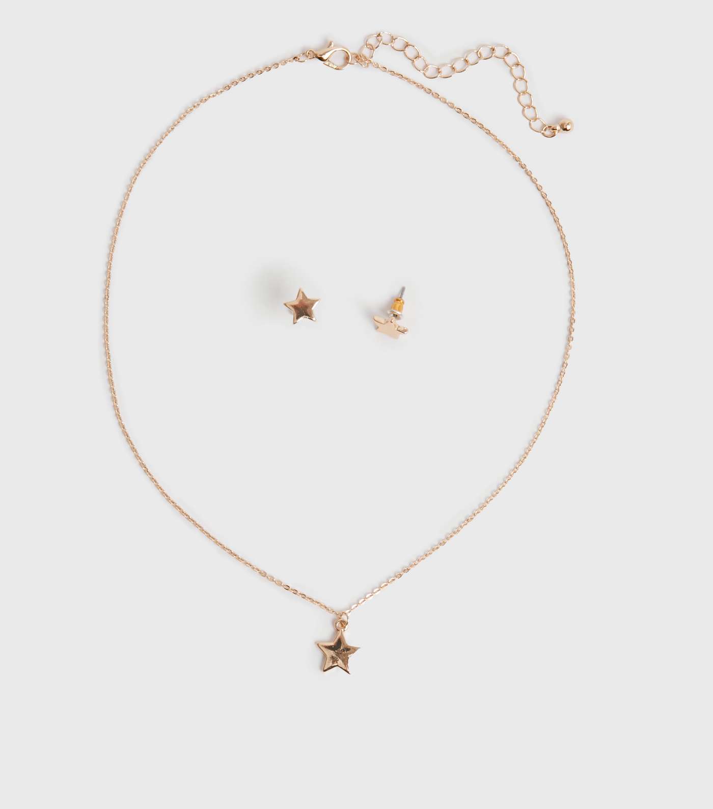 Gold Star Necklace and Stud Earrings Set
