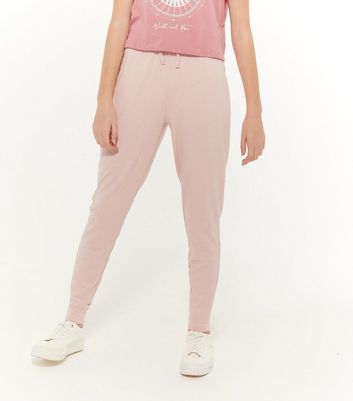 pale pink cuffed joggers