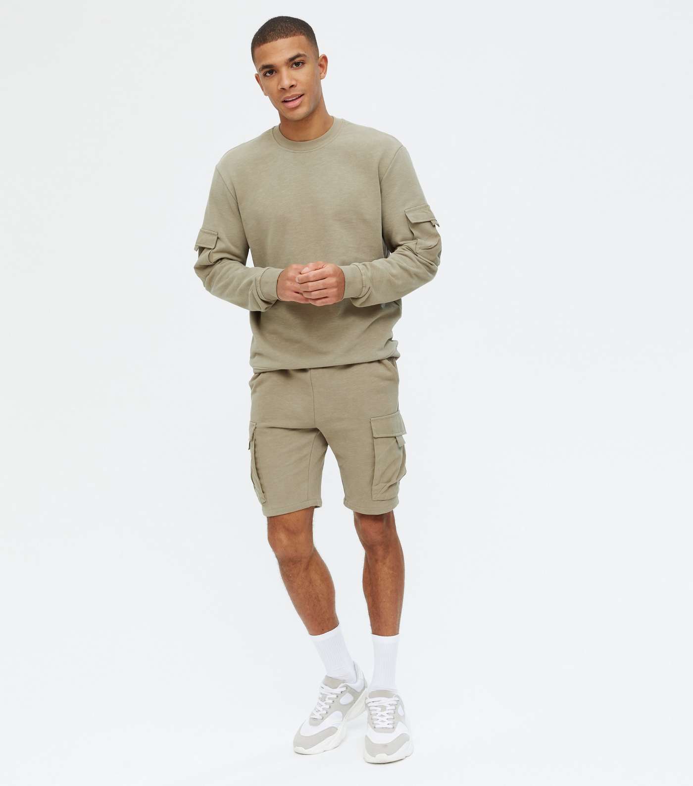 Only & Sons Olive Tie Waist Cargo Shorts
