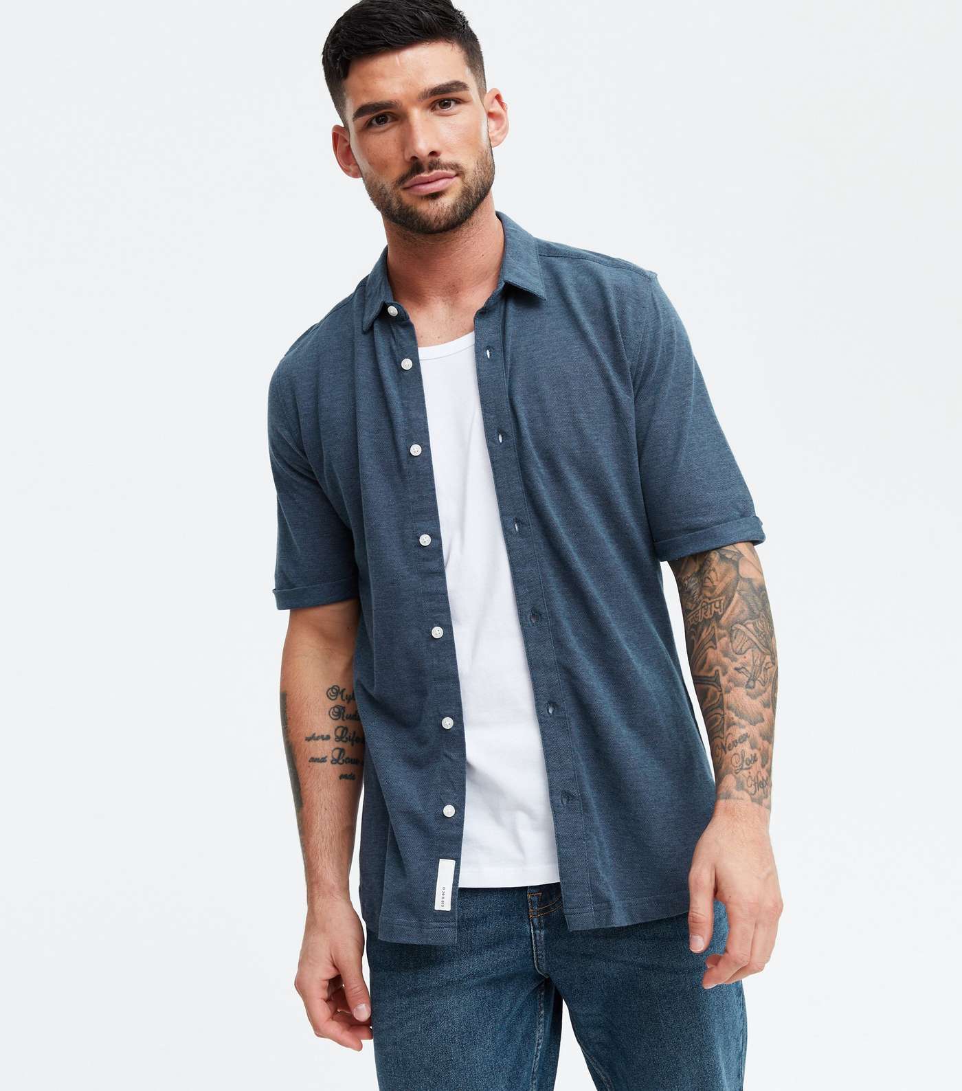 Only & Sons Blue Collared Short Sleeve Shirt
