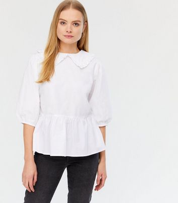 new look white peplum top