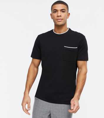 Only & Sons Black Contrast Trim Pocket T-Shirt
