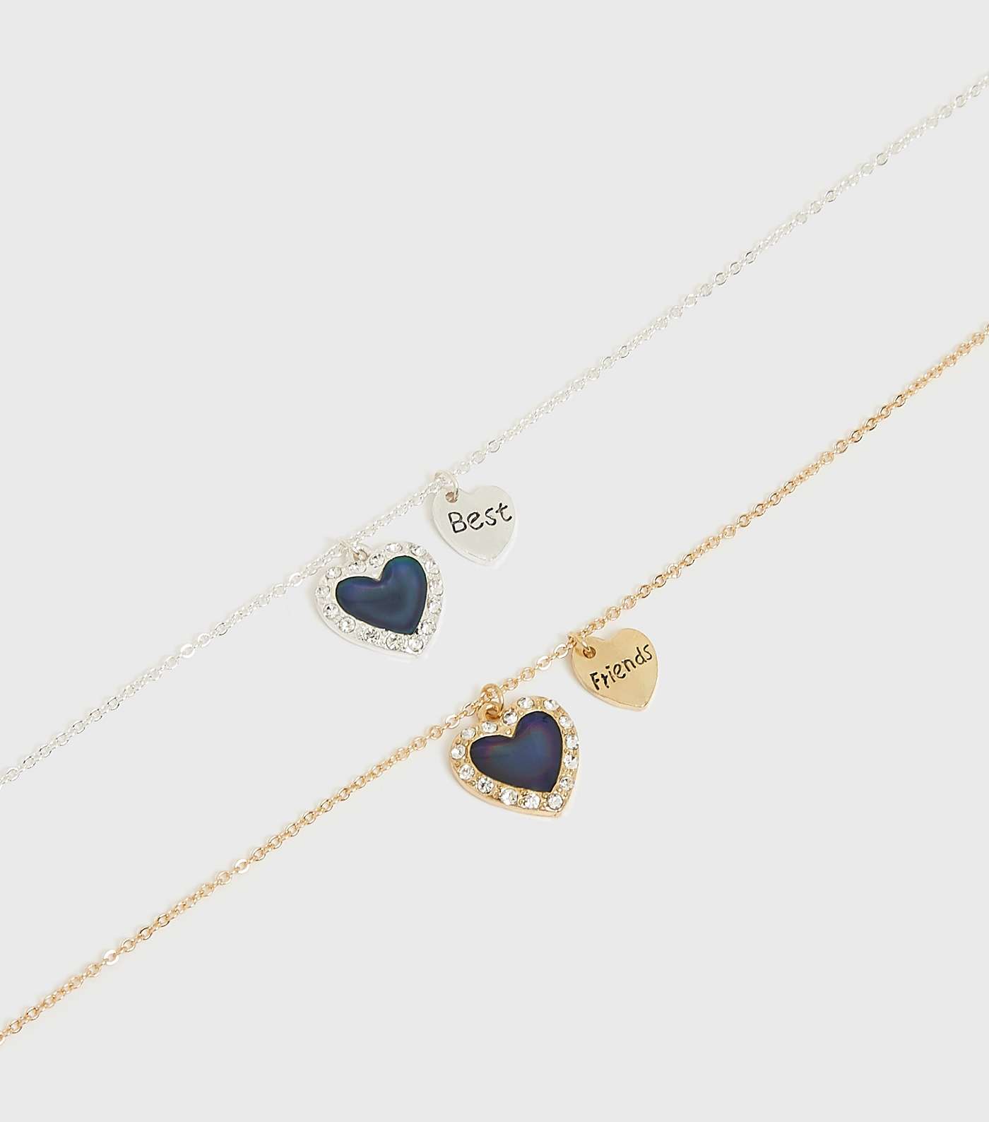 Girls 2 Pack Silver and Gold Best Friend Necklaces