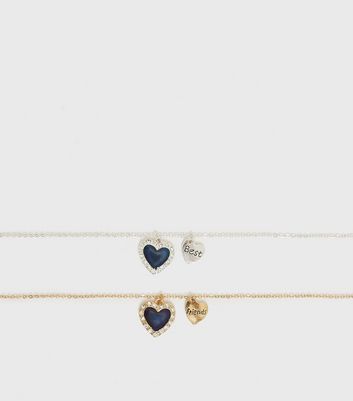 silver and gold best friend necklaces