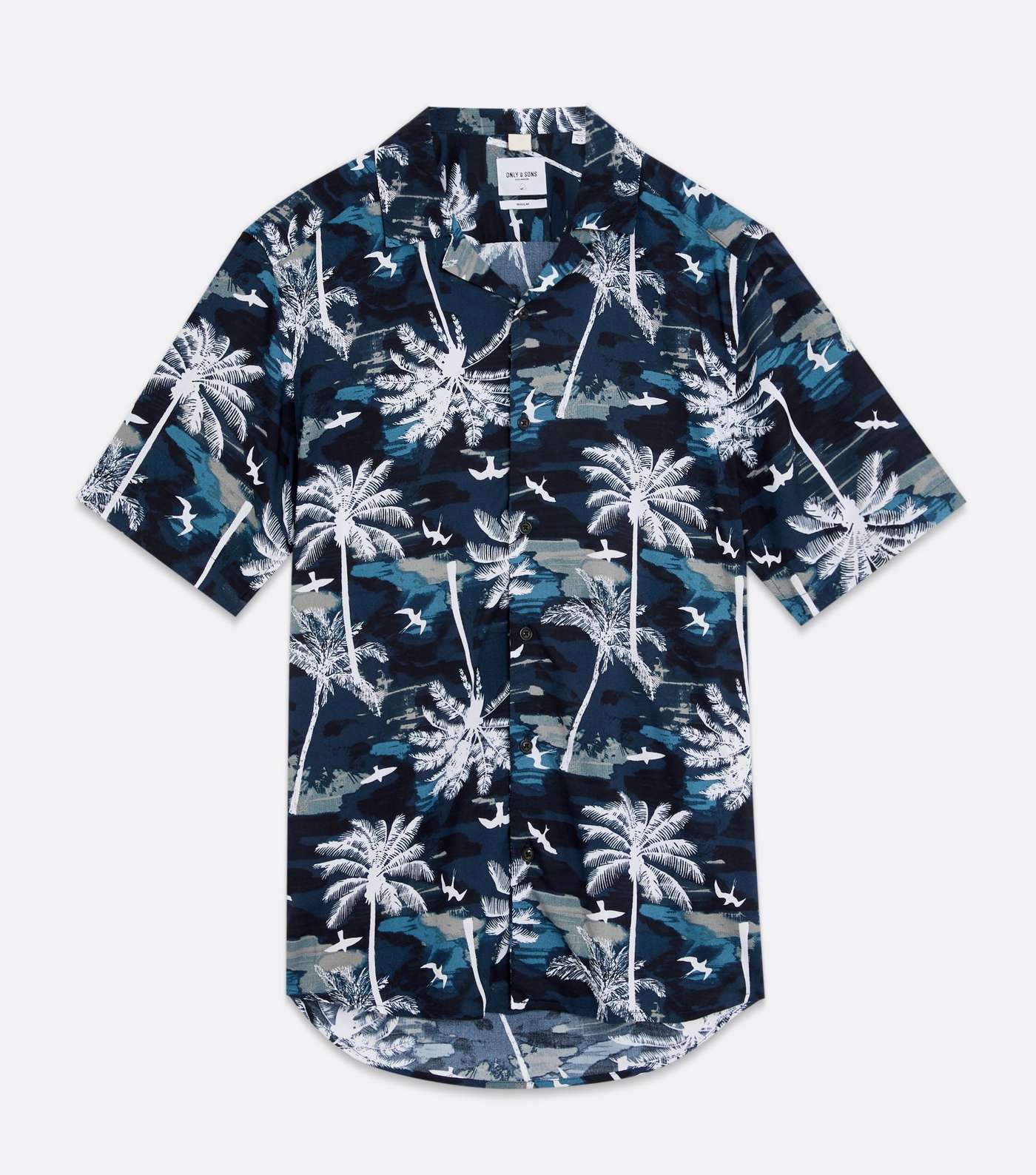 Only & Sons Navy Palm Short Sleeve Shirt Image 5