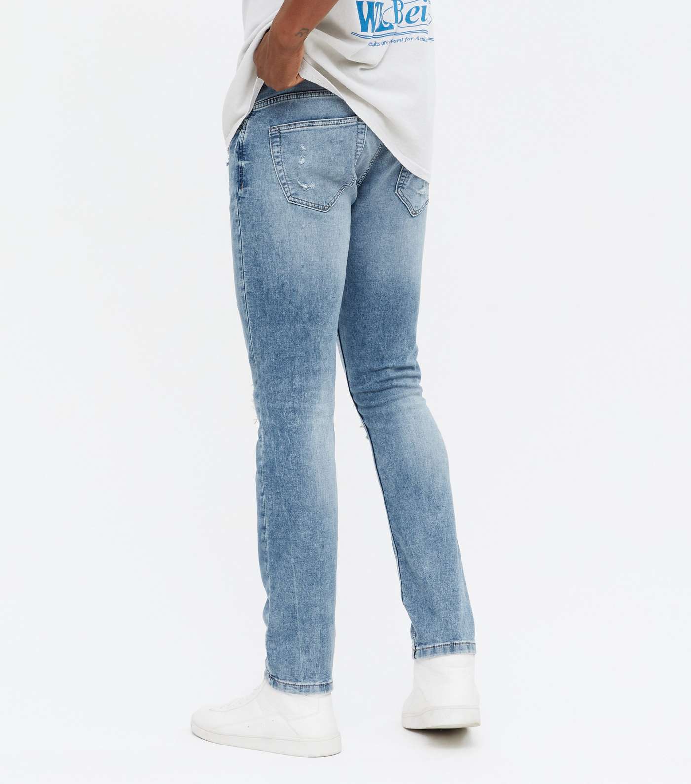 Only & Sons Blue Ripped Slim Fit Jeans Image 4