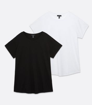 Damen Bekleidung Curves 2 Pack Black and White Oversized T-Shirts