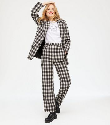 Off White Check Straight Leg Trousers 