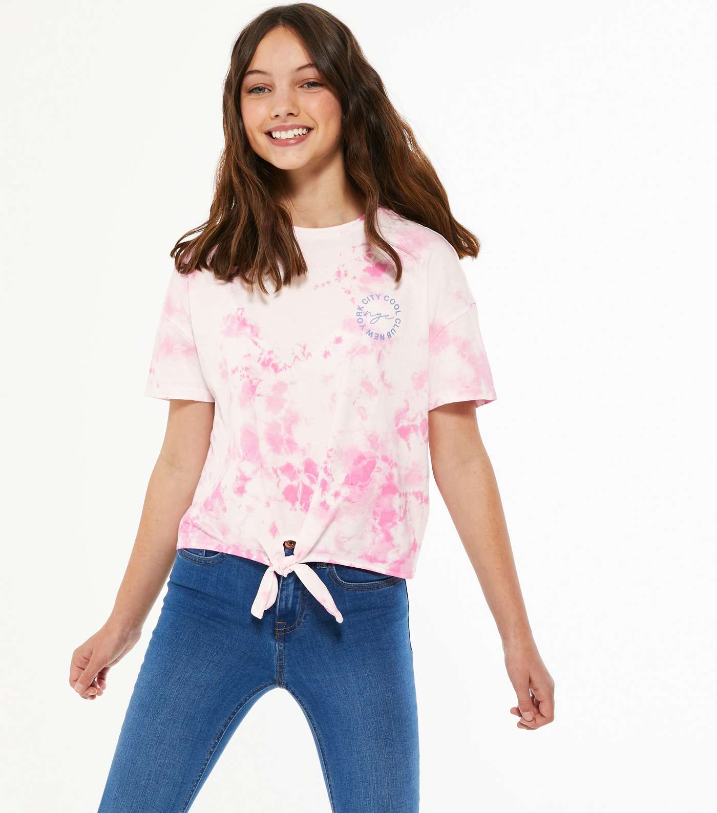 Girl Pink Tie Dye NYC Logo T-Shirt