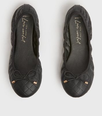 new look wide fit ballet pumps