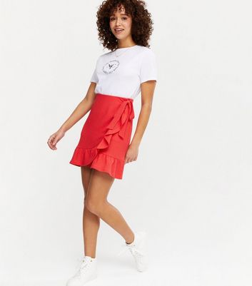 ruffle wrap mini skirt abercrombie