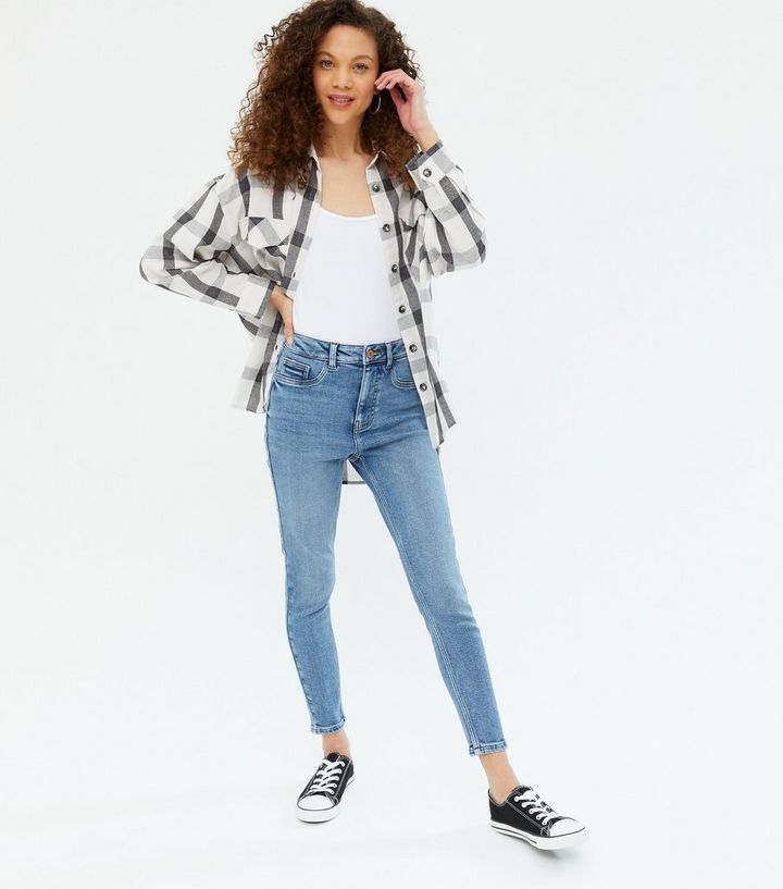 Petite Blue High Waist Hallie Super Skinny Jeans New Look Petite Blue High Waist Hallie Super Skinny Jeans New Look