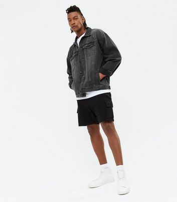 grey ripped denim jacket