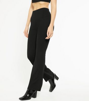 Basic Black Jersey Flared Trousers