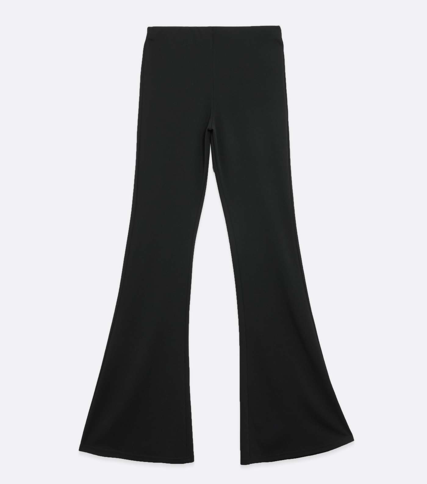 Black Jersey Flared Trousers  Image 5