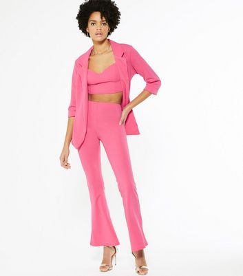 Ankle-free bright pink trousers with straight leg | PLEIN PUBLIQUE