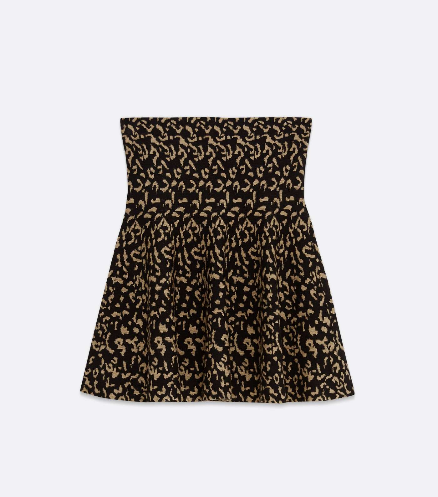 Black Jacquard Knit Animal Print Flippy Skirt Image 5