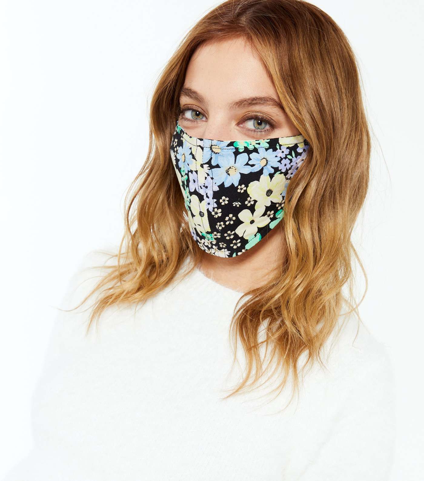 Black and Blue Floral Reusable Face Covering