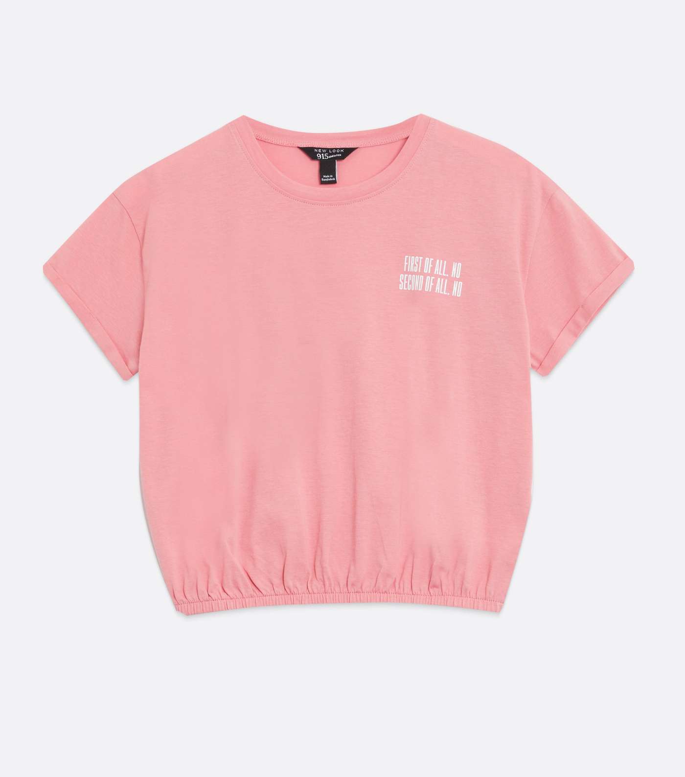 Girls Mid Pink No Logo Elastic Hem T-Shirt Image 5