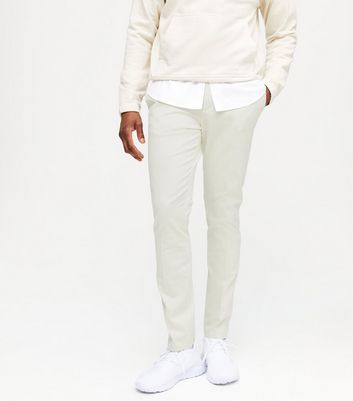 mens white tapered chinos