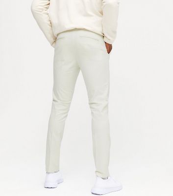 mens white tapered chinos