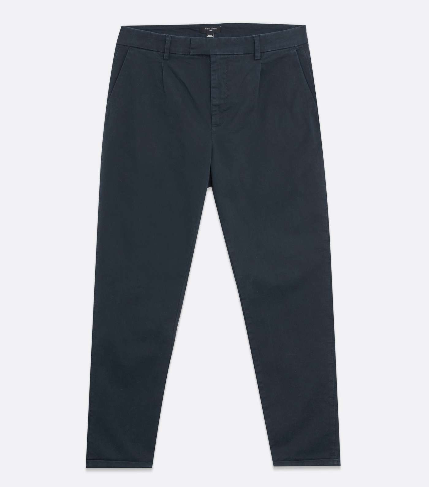 Navy Pleated Chinos Image 5