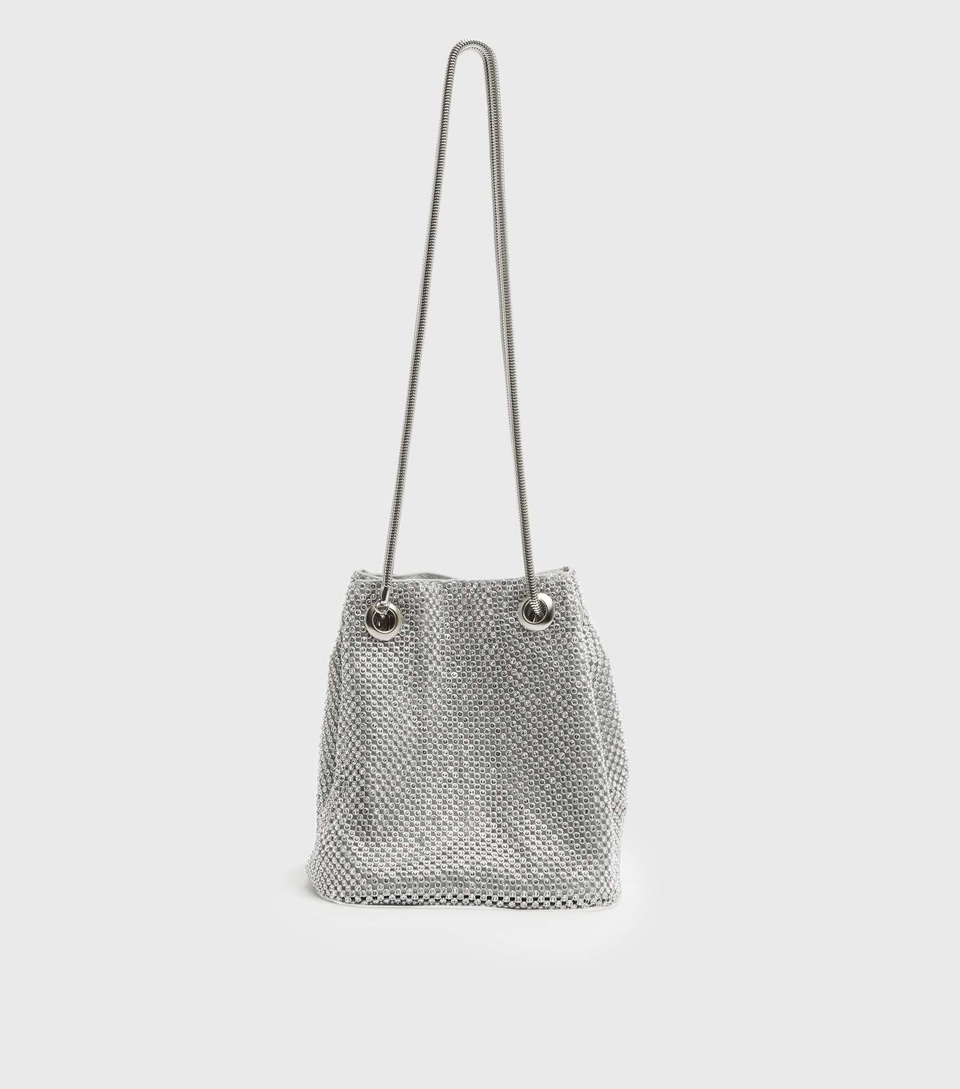 Pink Vanilla Silver Drawstring Shoulder Bag