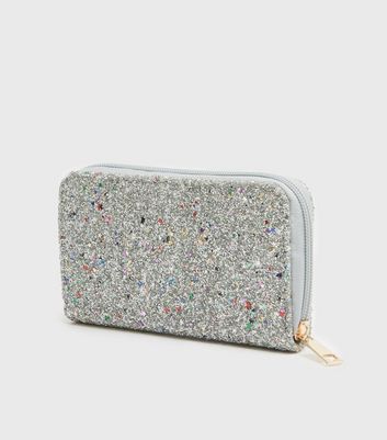 silver sparkly purse