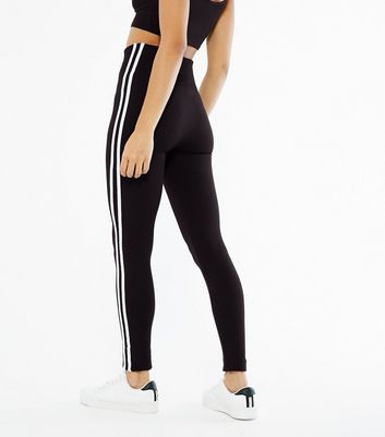 Black Side Stripe High Waist Leggings