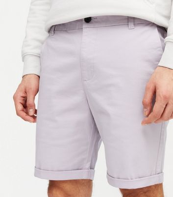 Herrenmode Bekleidung für Herren Lilac Turn Up Hem Chino Shorts