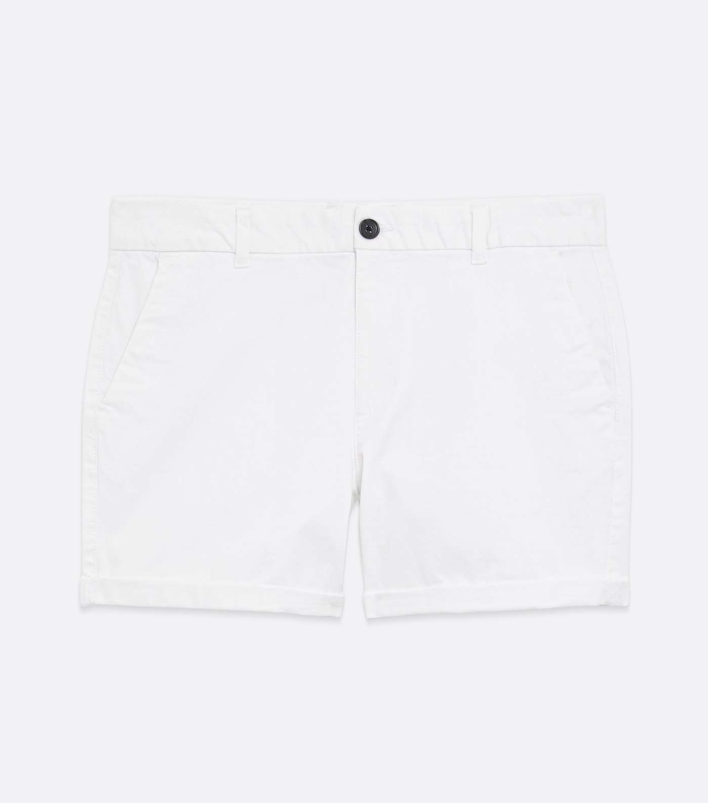 White Thigh Length Chino Shorts Image 5