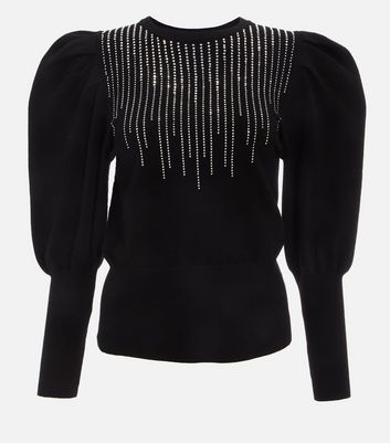 diamante sleeve jumper