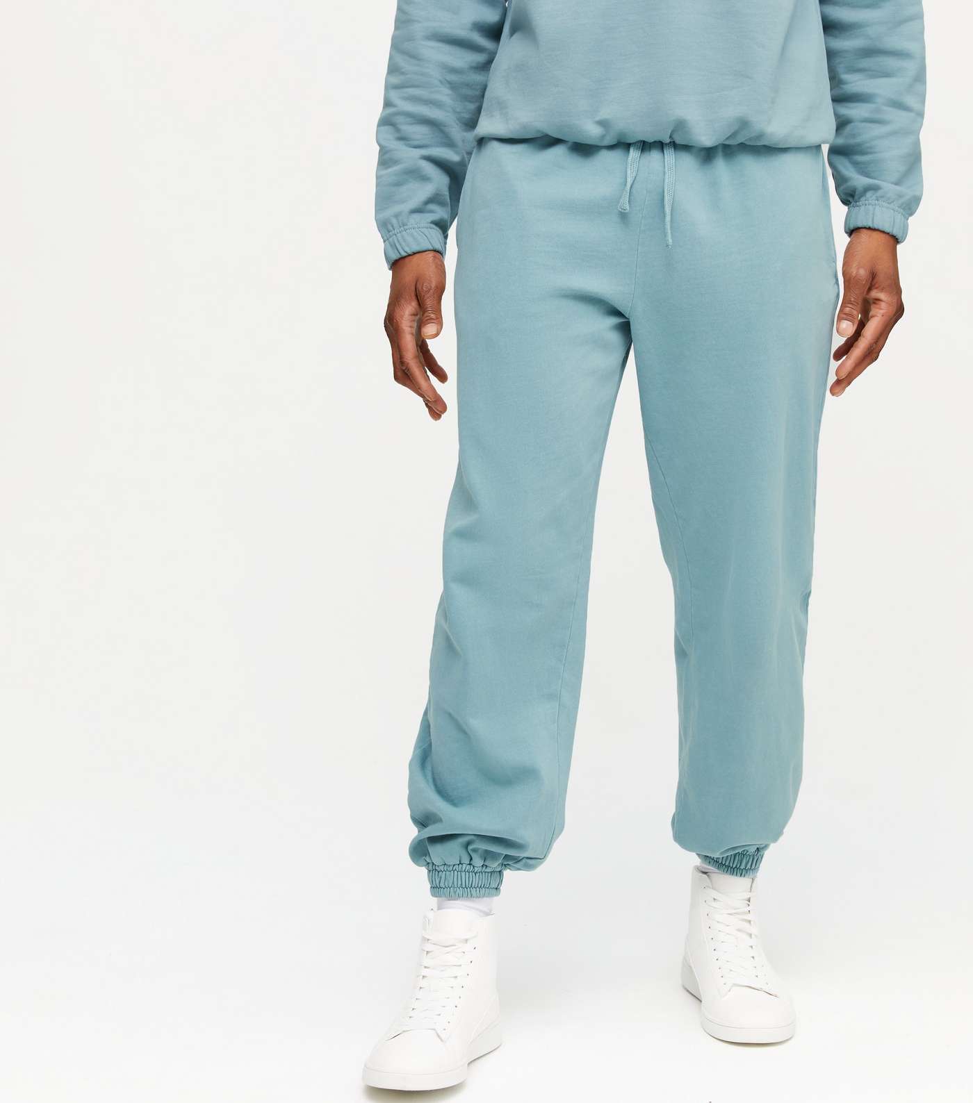 Blue Cuffed Relaxed Fit Joggers Image 2