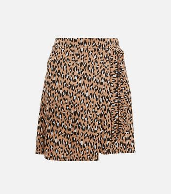 leopard print wrap skirt oasis