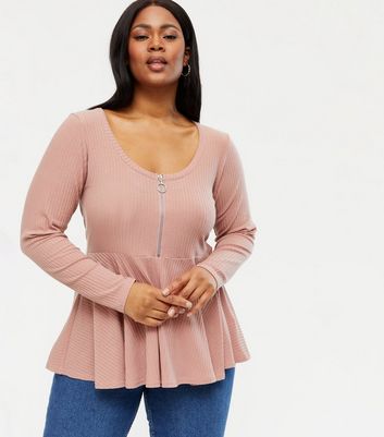 pink zip blouse