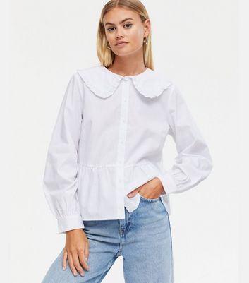 New look best sale white peplum top