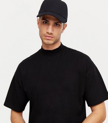 Black High Neck Oversized T-Shirt | New 