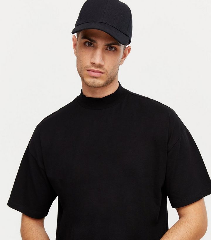 Black High Neck Oversized T Shirt New Look