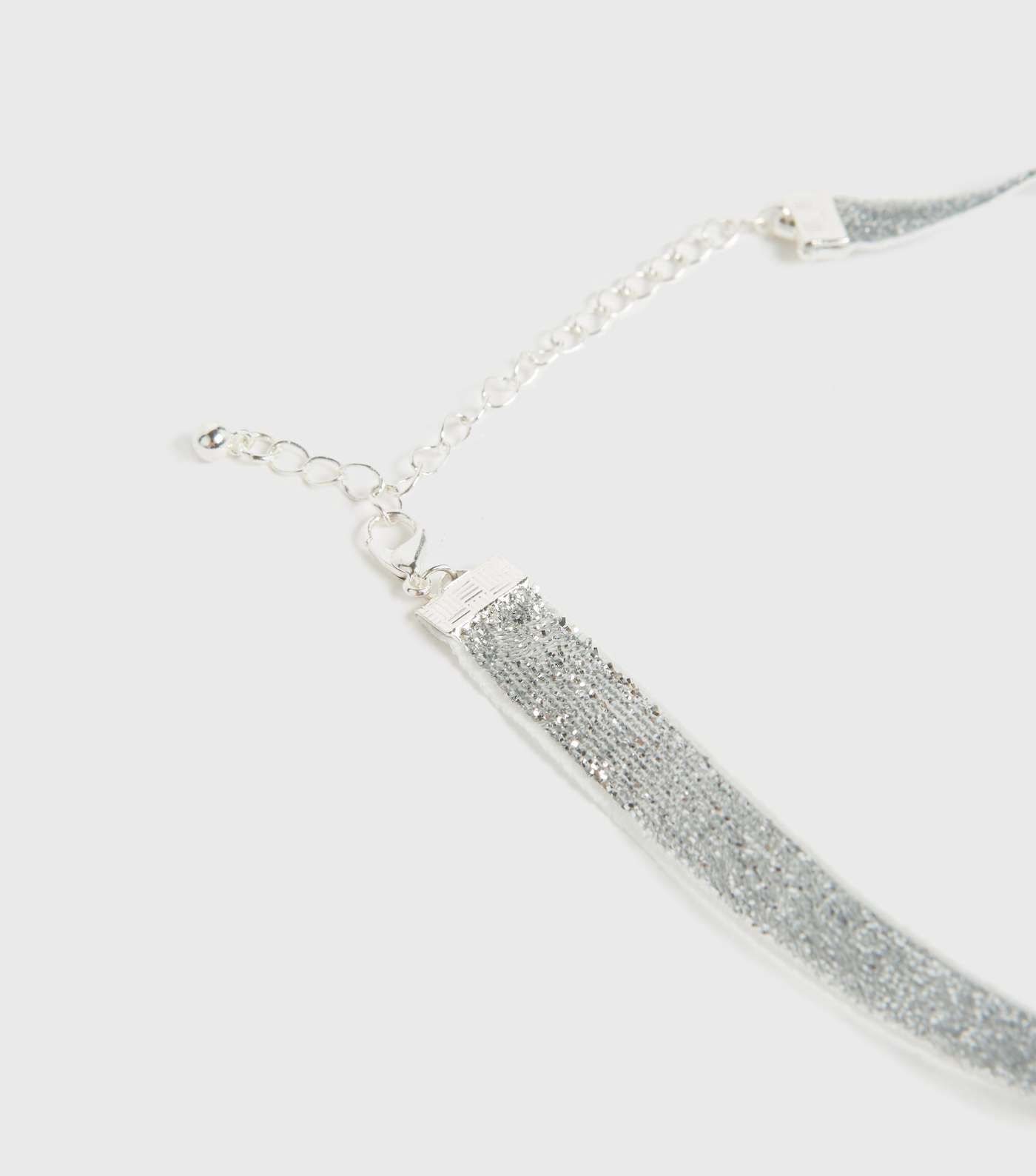 Girls Silver Glitter Choker Necklace Image 3