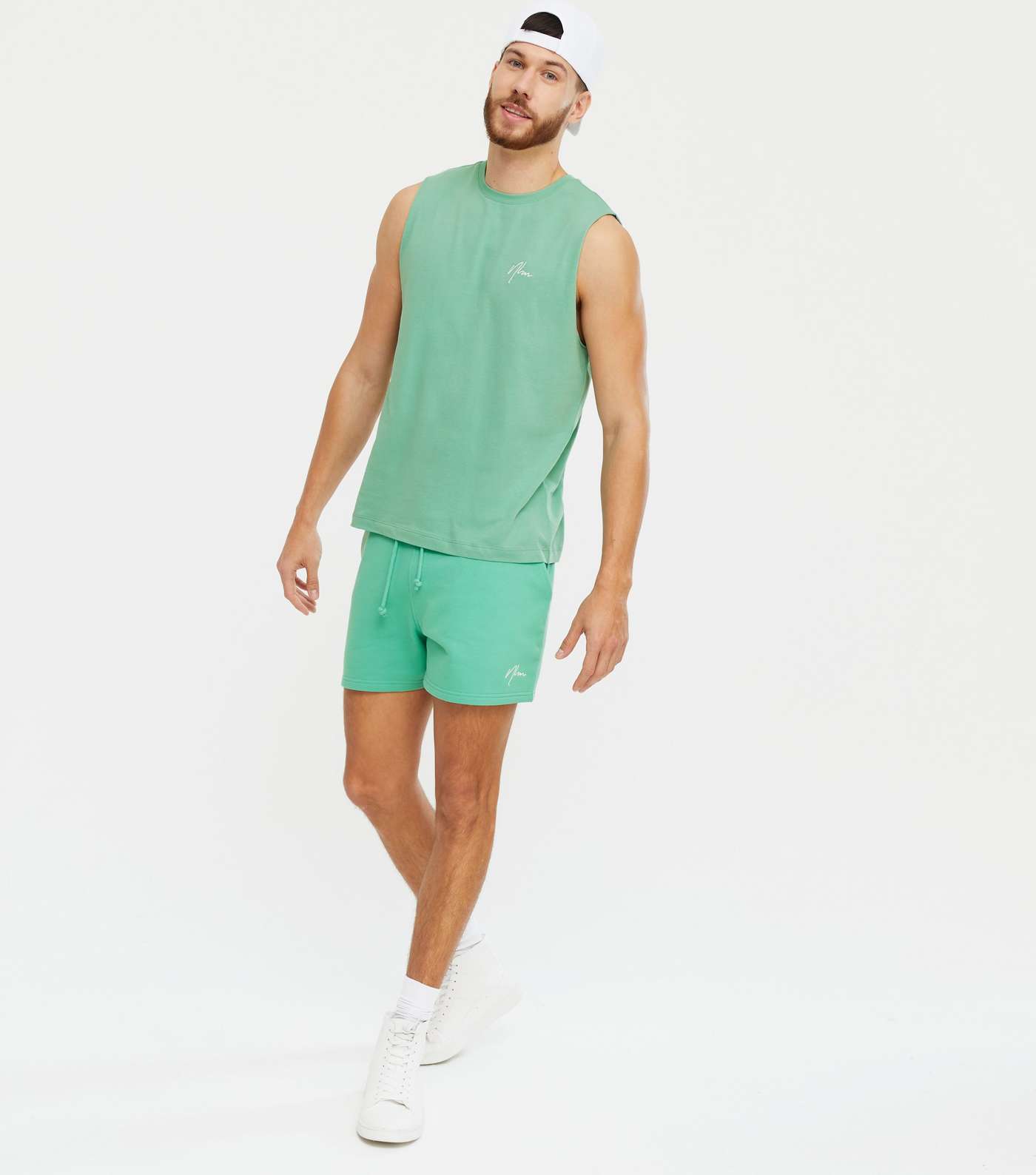 Green NLM Embroidered Short Length Shorts
