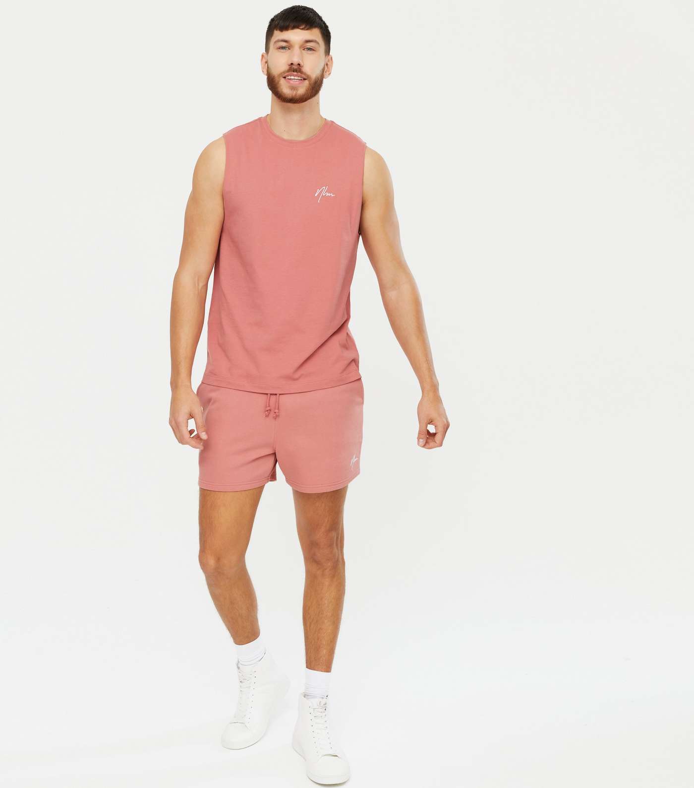 Mid Pink NLM Embroidered Short Length Shorts
