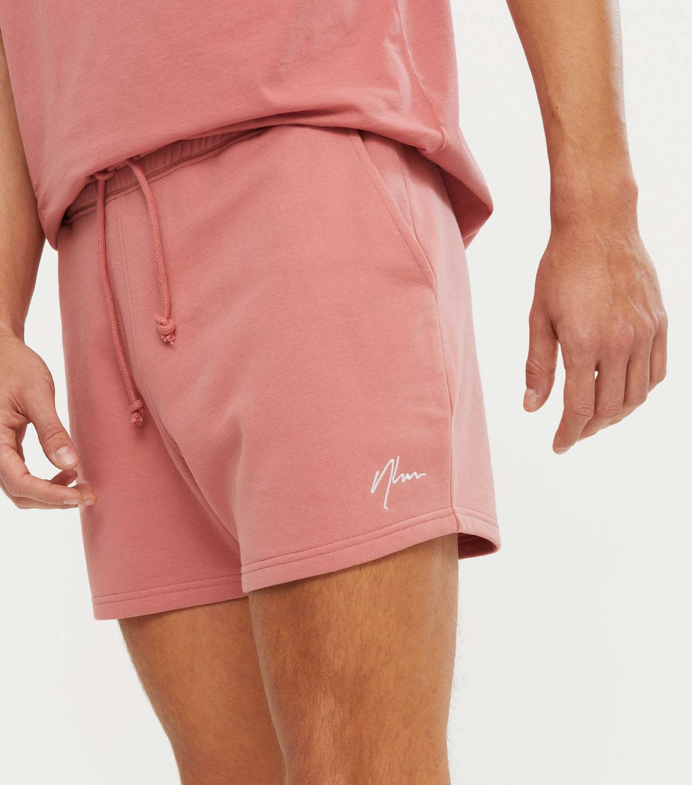 Mid Pink NLM Embroidered Short Length Shorts Image 3