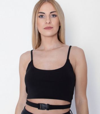 Black cheap buckle bralet