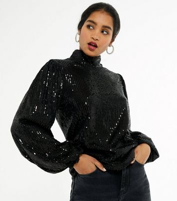 sparkly high neck top
