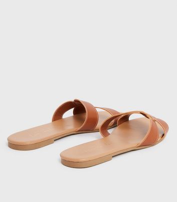 New look best sale tan sliders