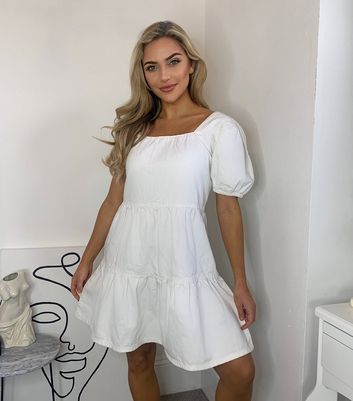 Urban Bliss Off White Puff Sleeve Smock Dress New Look