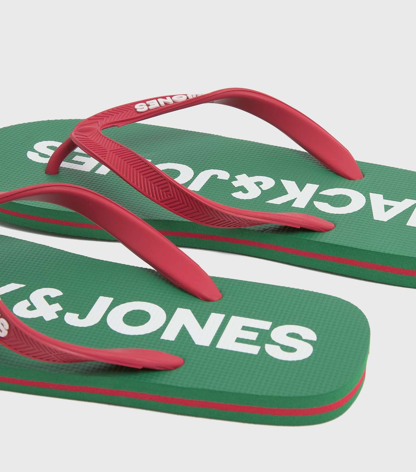 Jack & Jones Green Logo Flip Flops Image 3