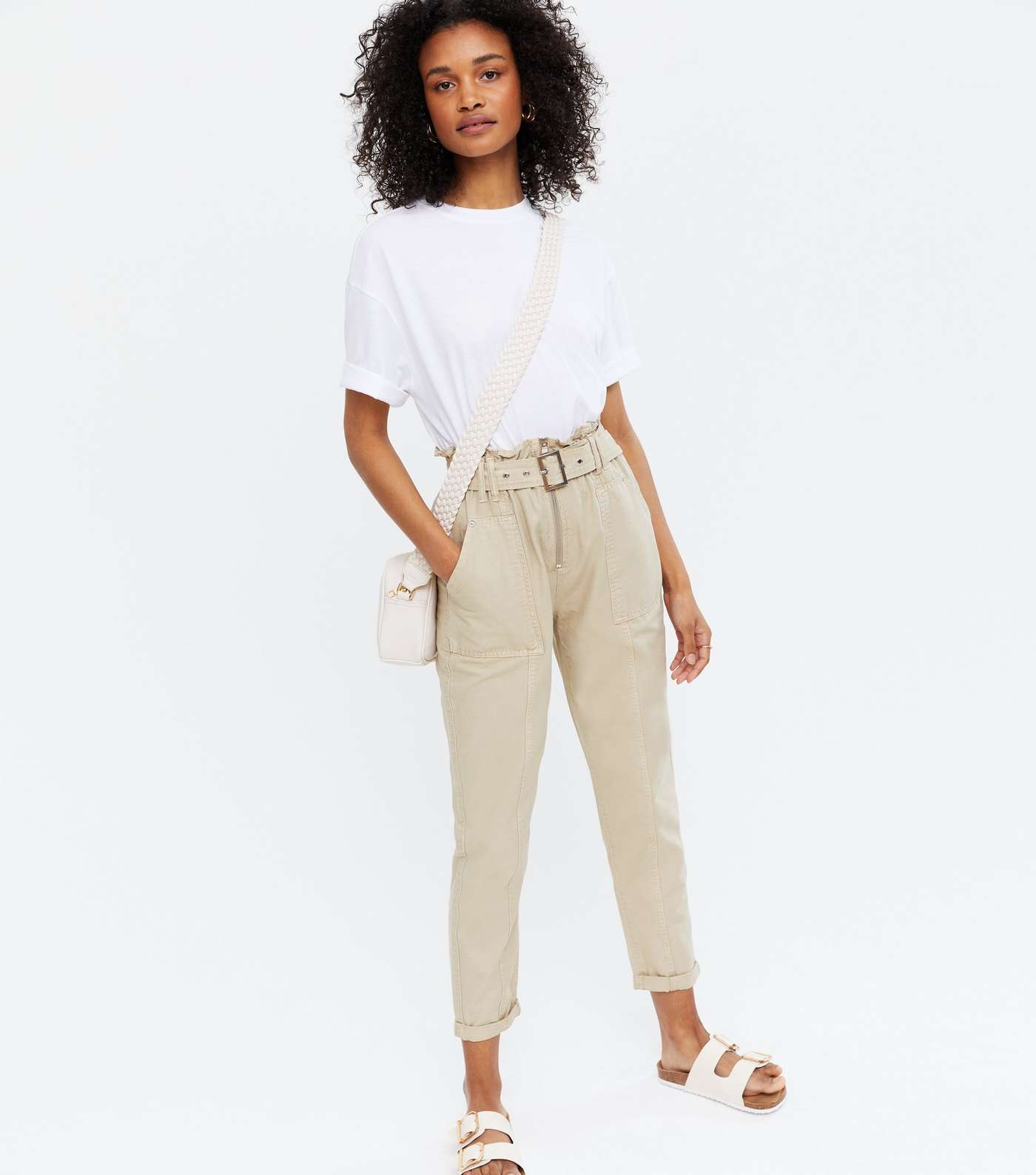 Stone Belted Zip Waist Trousers