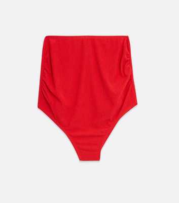 Red High Waist Thong Bikini Bottoms