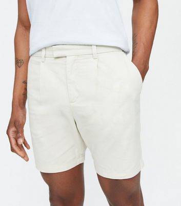 Mens white pleated on sale shorts